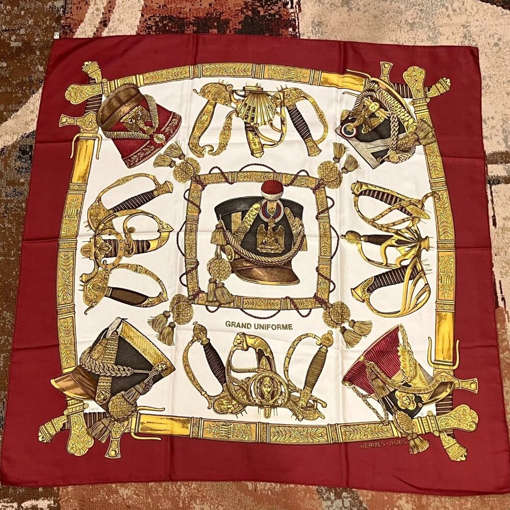 Authentic Hermès “Grande Uniforme” Silk Scarf – 90cm